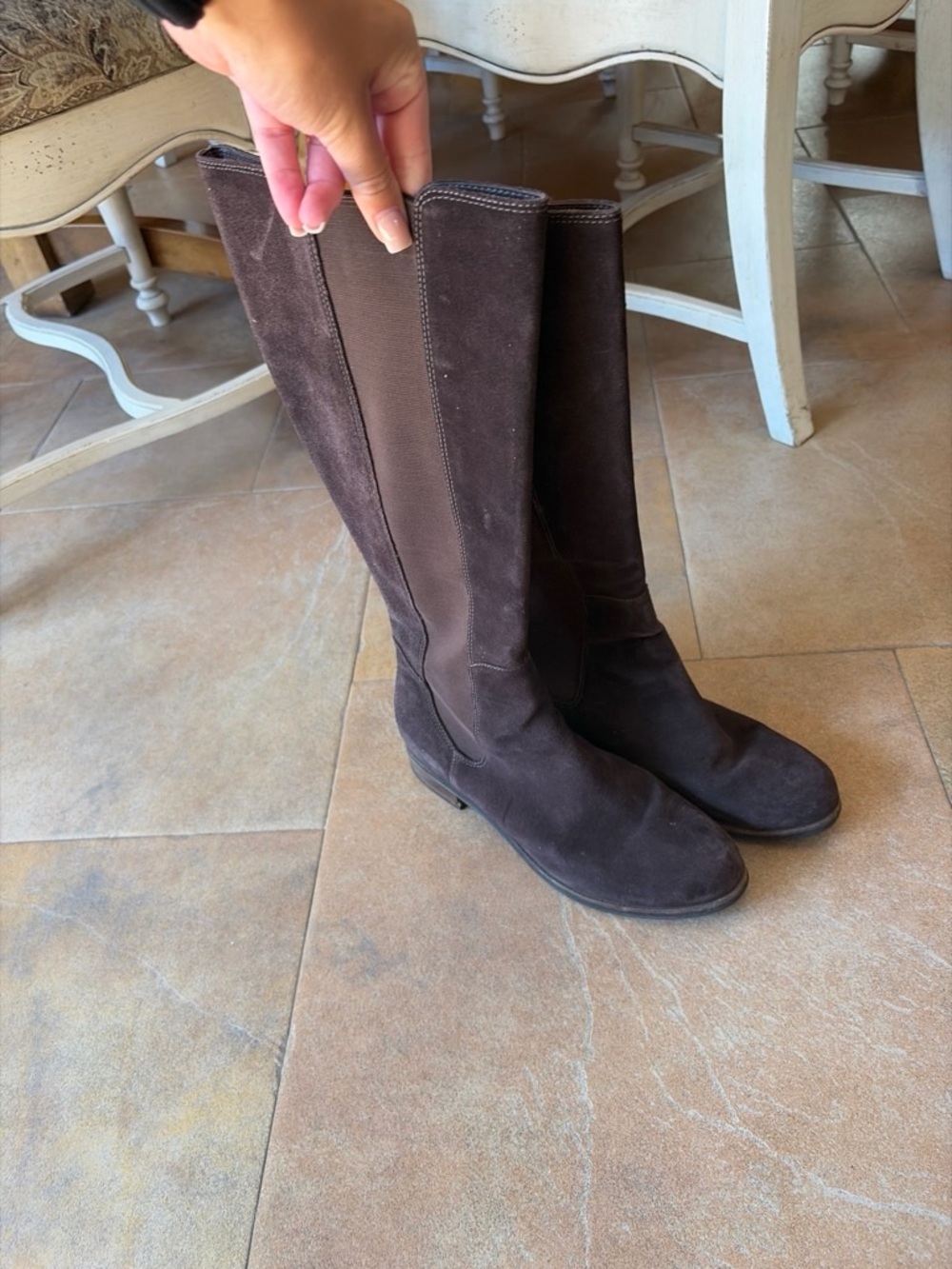 Cole Haan Dark Brown Suede Over-the-Knee Boots